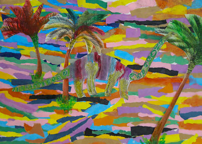 Student artwork of a dinosaur