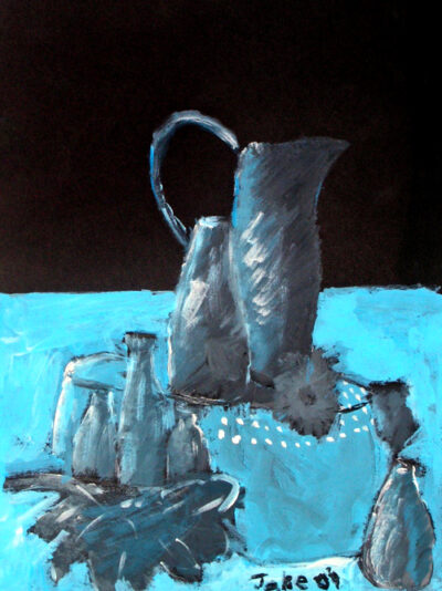 Acrylic on cardboard by Jake Nadrez, Year 8, Mowbray College Student artwork of a still life