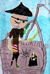 Mixed media by Lucas Kilian, Year 3, St Andrew’s Christian College Student artwork of a pirate