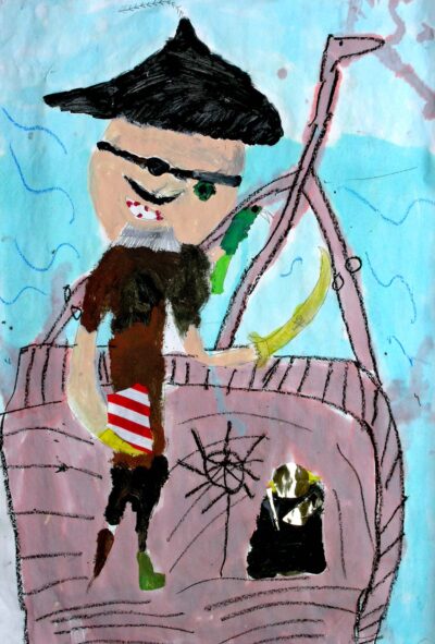 Mixed media by Lucas Kilian, Year 3, St Andrew’s Christian College Student artwork of a pirate