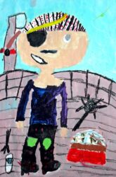 Mixed media by Victoria Setiawan, Year 3, St Andrew’s Christian College Student artwork of a pirate