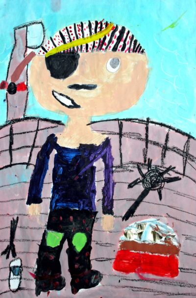 Mixed media by Victoria Setiawan, Year 3, St Andrew’s Christian College Student artwork of a pirate