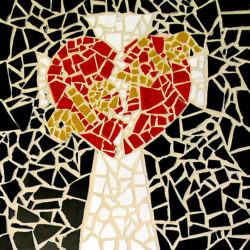 Mosaic on board by Alex Chatzis, Year 11, St John’s College Preston Student artwork of a mosaic