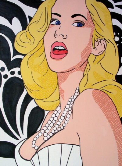 Acrylic on canvas by Vicki Sapantzis, Year 12, Alphington Grammar Student artwork of Christina Aguilera