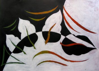 Acrylic on paper by Kathleen Bainbridge, Year 10, Ballarat and Clarendon College Student artwork of autumn leaves