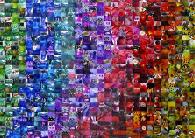 Photo collage by Kaela Watson, Year 12, Beaconhills College Student artwork of a colour tile spectrum