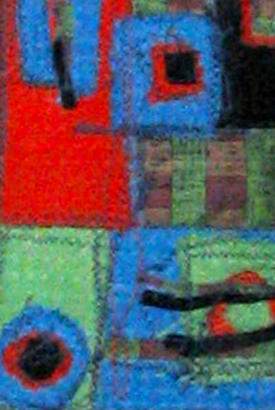 Fabric collage and machine embroidery by Robert Lawson, Year 7, Beaconhills College Student artwork of the elements of art