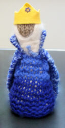 Woollen yarn by Saskia Van Pagee-Anderson, Class 3, Castlemaine Steiner School and Kindergarten Student artwork of a knitted king