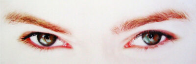 Student artwork of a closeup of eyes