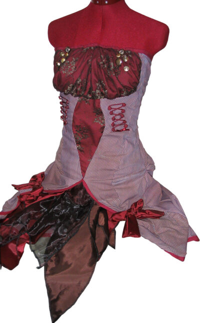 Mixed media by Alison Smith, year 12, Fintona Girls’ School Student artwork of a recycled uniform