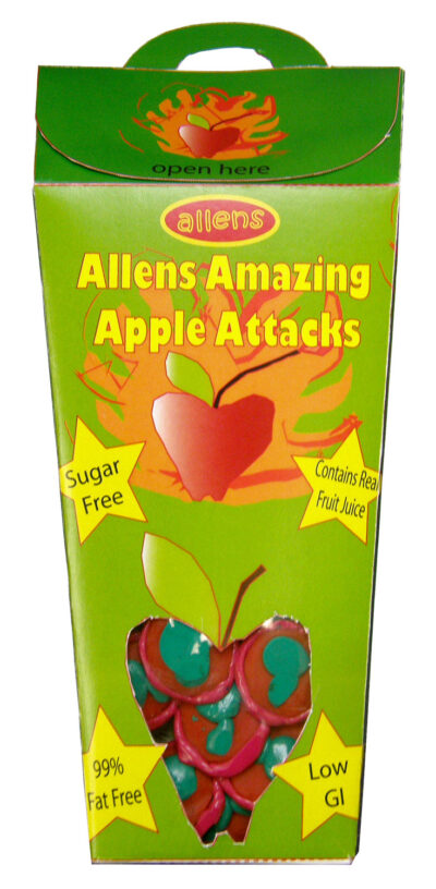 Student artwork of Allens lollies packaging with lollies