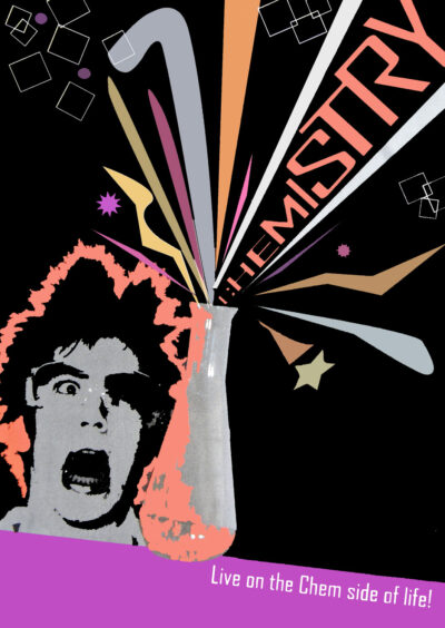 Student artwork of a mad scientist