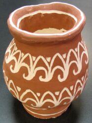 Unglazed terracotta by Carmen Meade, Year 8, Melbourne Rudolf Steiner School Student artwork of a terracotta pot