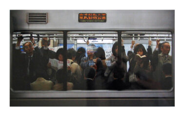 Digital photograph by Erik Anderson, Year 12, Melbourne Rudolf Steiner School Student artwork of people crowded in the subway