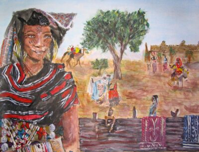 Mixed media by Veronica Miles, Year 10, Penleigh and Essendon Grammar Student artwork of a portrait of a lady