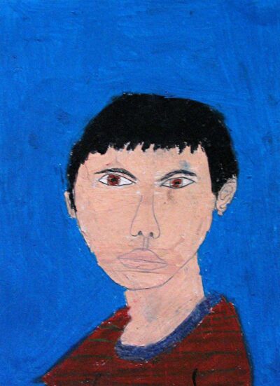 Oil pastel on paper by Colin Lui, Year 6, Penleigh and Essendon Grammar Student artwork of portrait of a boy