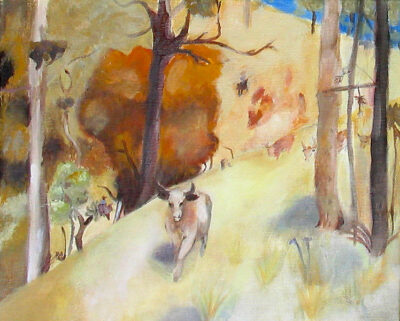 Acrylic on canvas by Lily Vonk, Year 9, St Leonard’s College Student artwork inspired by Tom Roberts
