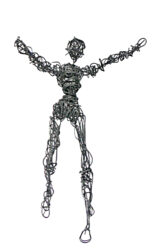 Wire sculpture by Jennifer Cui, Year 8, Korowa Anglican Girls' School Student artwork of a figure made from wire