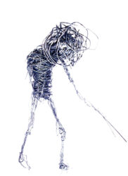 Wire Sculpture by Anna Brady, Year 8, Korowa Anglican Girls' School Student artwork of a figure made from wire