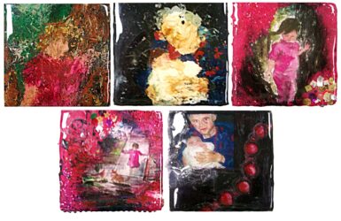 Mixed media on canvas by Jennifer Rooke, Year 11, Korowa Anglican Girls' School Student artwork series of memories