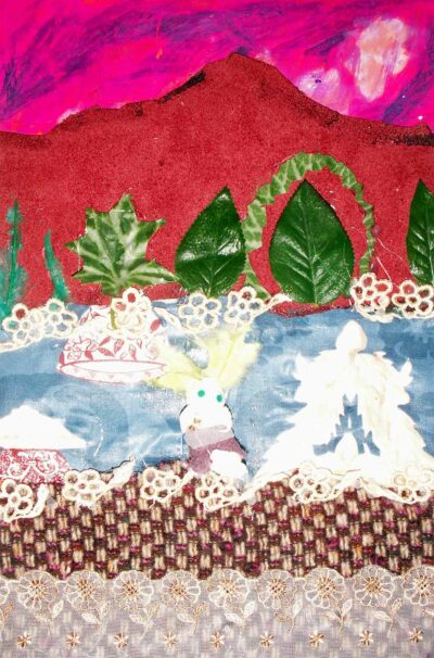 Mixed media by Olivia Elstone, Grade 3, Melbourne Montessori School Student artwork nature collage