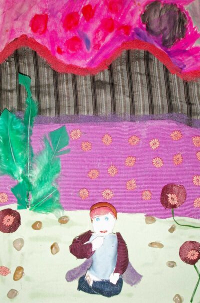 Mixed media by Ella Sutton, Grade 3, Melbourne Montessori School Student artwork nature collage