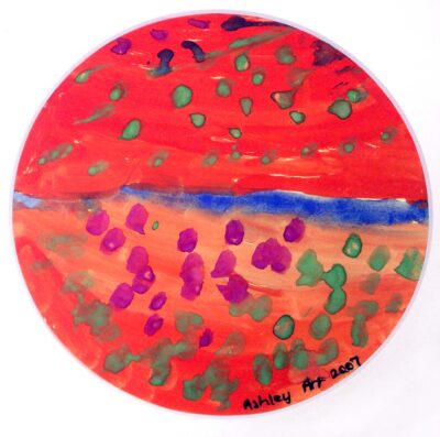 Watercolour on paper by Ashleigh Harris, Prep Student artwork of a landscape