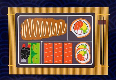 Digitally manipulated image by Matthew Keratianos, Year 11, Hume Anglican Grammar School student artwork of a bento box