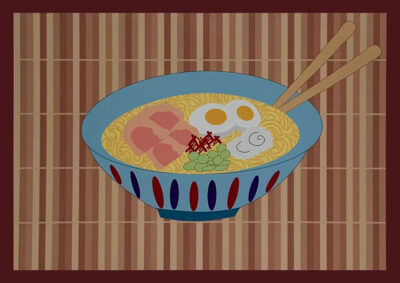 Digitally manipulated image by Amrita Babra, Year 11, Hume Anglican Grammar School Student artwork of a bowl of ramen
