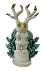 Glazed porcelain with gold lustre by Kyle Ali, Year 10, Geelong Grammar School Student artwork of a sculpture