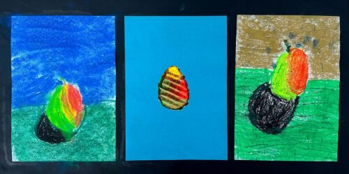 Mixed media by Vivaan Narang, Year 3, Maharishi School Student artwork of pears