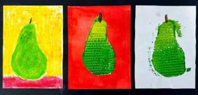 Mixed media by Leon Uzelac, Year 6, Maharishi School Student artwork of pears