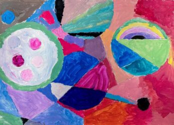 Acrylic paint on paper by Hailey Hu, Year 3, Penleigh and Essendon Grammar School Abstract student artwork