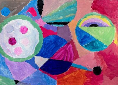 Acrylic paint on paper by Hailey Hu, Year 3, Penleigh and Essendon Grammar School Abstract student artwork