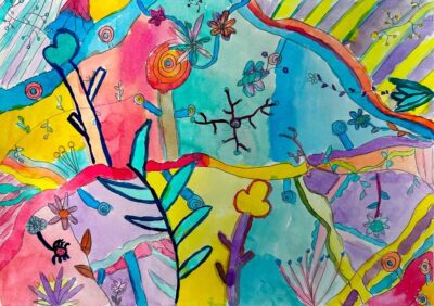 Ink on paper by Evie Chuy, Year 3, Penleigh and Essendon Grammar School Abstract student artwork