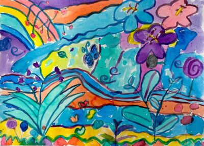 Ink on paper by Madeleine Ly, Year 3, Penleigh and Essendon Grammar School Abstract student artwork