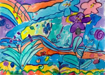 Ink on paper by Madeleine Ly, Year 3, Penleigh and Essendon Grammar School Abstract student artwork