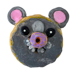 Clay and acrylic paint by Emma Wang, Year 3, Penleigh and Essendon Grammar School Student ceramic artwork of a donut
