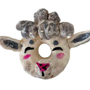 Clay and acrylic paint by Milla Nguyen, Year 3, Penleigh and Essendon Grammar School Student ceramic artwork of a donut