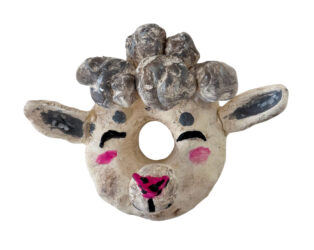 Clay and acrylic paint by Milla Nguyen, Year 3, Penleigh and Essendon Grammar School Student ceramic artwork of a donut