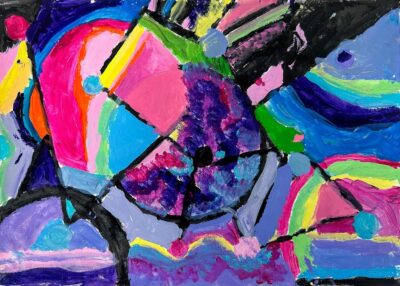 Acrylic paint on paper by Jadelyn Ong, Year 3, Penleigh and Essendon Grammar School Abstract student artwork