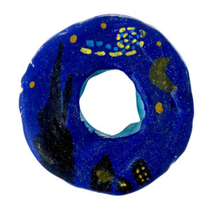 Clay and acrylic paint by Evaleigh Highland, Year 3, Penleigh and Essendon Grammar School Student ceramic artwork of a donut