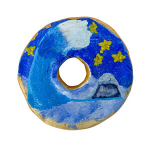 Clay and acrylic paint by Harsheen Kaur Vikas, Year 3, Penleigh and Essendon Grammar School Student ceramic artwork of a donut