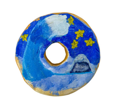 Clay and acrylic paint by Harsheen Kaur Vikas, Year 3, Penleigh and Essendon Grammar School Student ceramic artwork of a donut