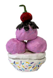 Clay and acrylic paint by Nisa Arslan, Year 4, Penleigh and Essendon Grammar School Student ceramic artwork of an ice cream sundae