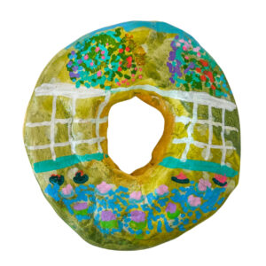 Clay and acrylic paint by Kaylin Price, Year 3, Penleigh and Essendon Grammar School Student ceramic artwork of a donut