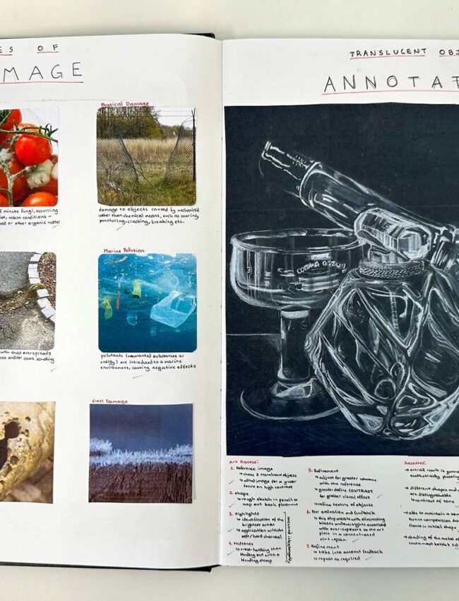 Acrylic and hand-coloured collage on paper by Chi Phan, Year 10, Lowther Hall Anglican Grammar School