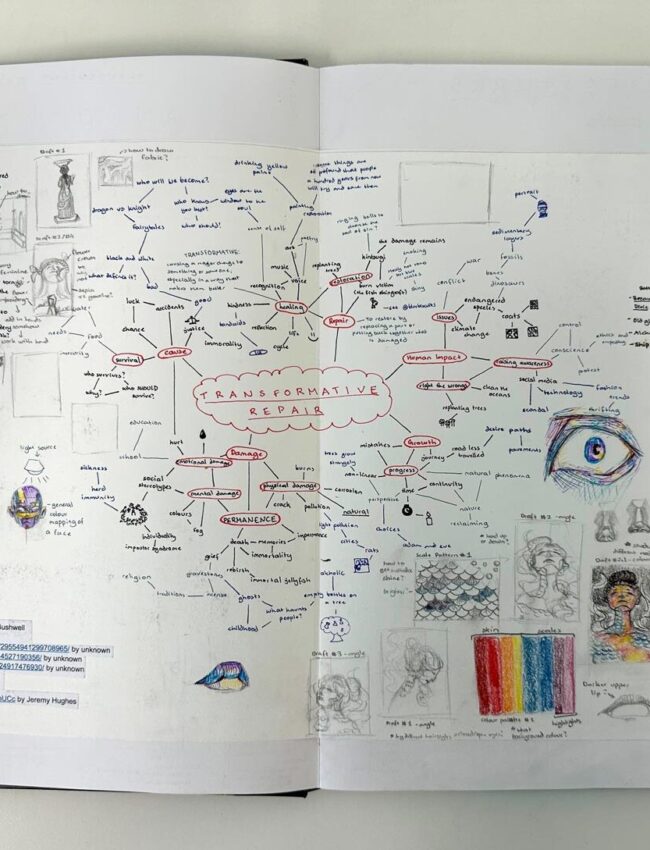 Acrylic and hand-coloured collage on paper by Chi Phan, Year 10, Lowther Hall Anglican Grammar School