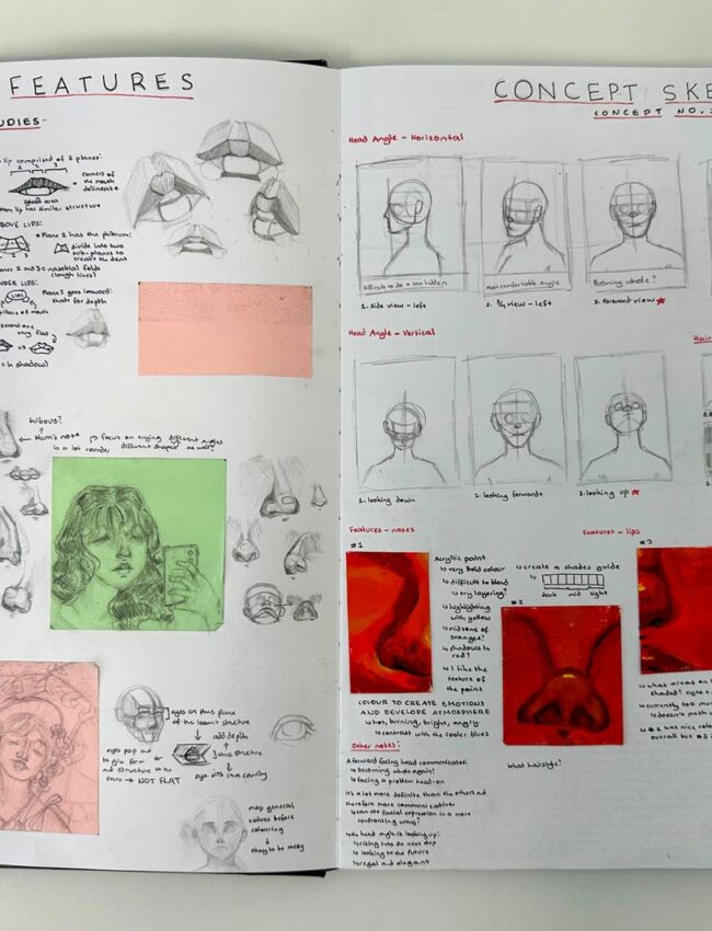 Acrylic and hand-coloured collage on paper by Chi Phan, Year 10, Lowther Hall Anglican Grammar School