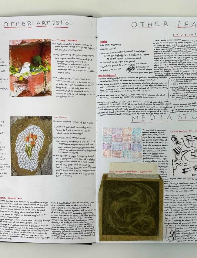 Acrylic and hand-coloured collage on paper by Chi Phan, Year 10, Lowther Hall Anglican Grammar School